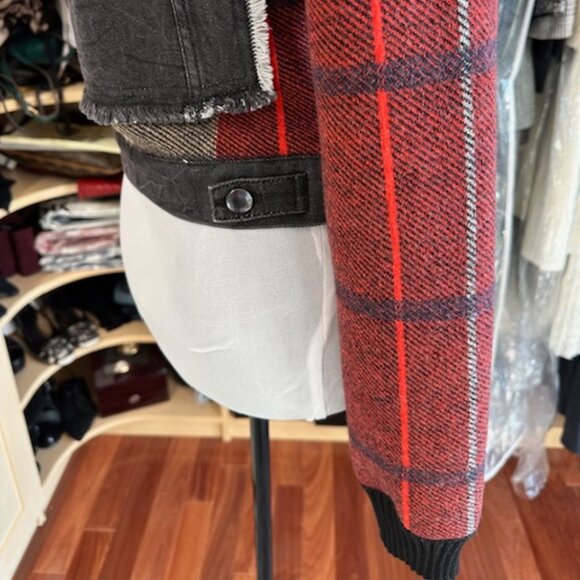 Sonia Rykiel Plaid Print Denim Jacket Size M - Picture 5 of 7